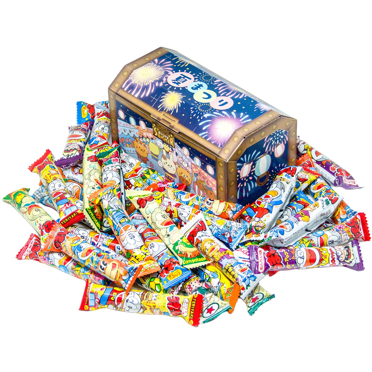 Amazon.co.jp: うまい棒 詰め合わせ 夏まつり 宝箱 36本 お菓子 駄菓子